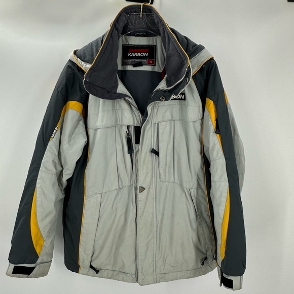 Karbon Winter Snow Ski Jacket Boys 16 Gray Yellow - Picture 1 of 15